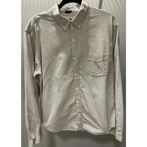 Men's J. Crew Slim Oxford White, Red, Checkered Dress Shirt Button Down Size XL